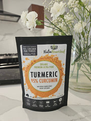 Pure Organic 95% Curcumin Powder (60g/1 month supply) - 1500mg of Turmeric Extract Buffered with Black Pepper V497-CURCUMIN-PURE-60-FBM