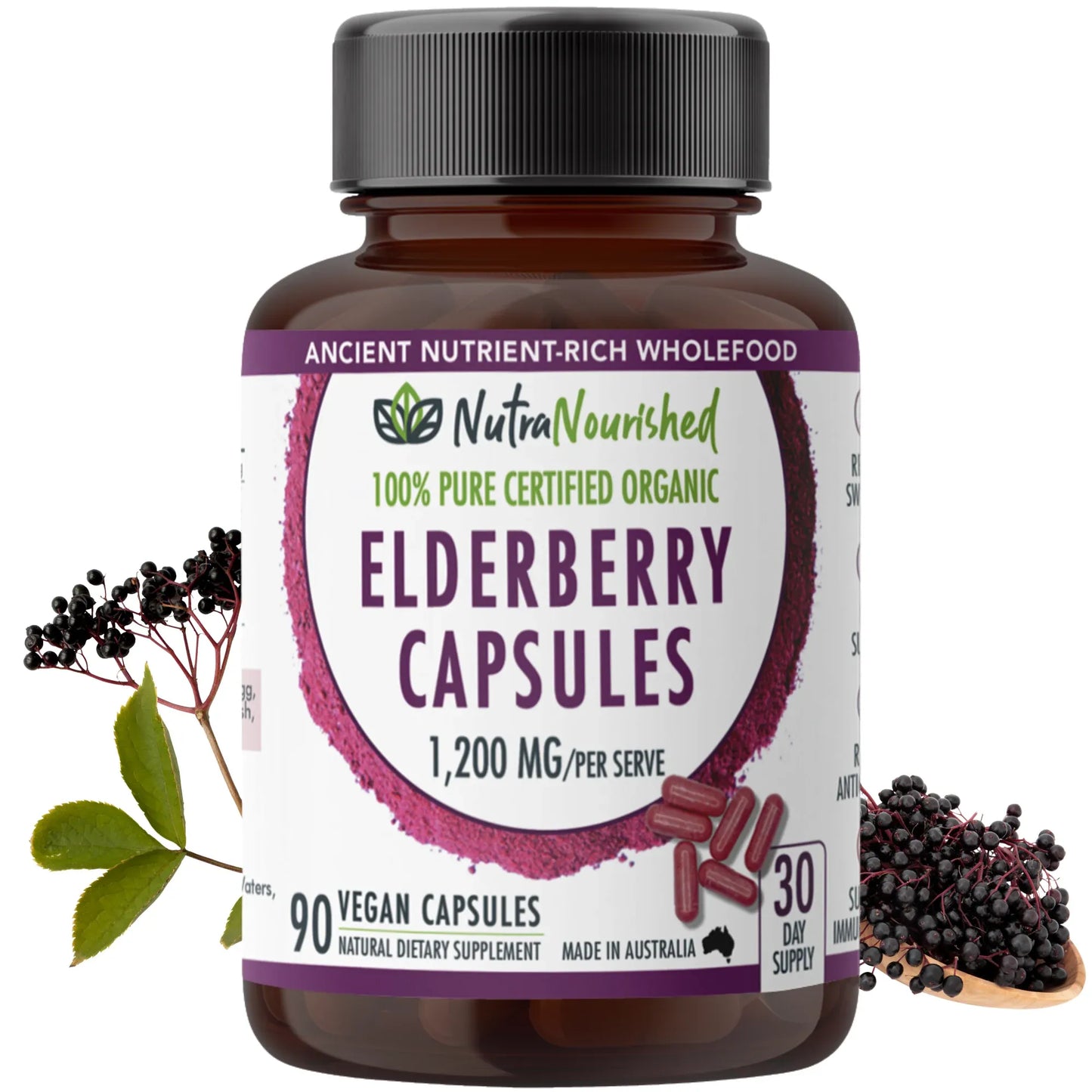 Organic Elderberry Capsules V497-ELDERBERRY-CAPS-90