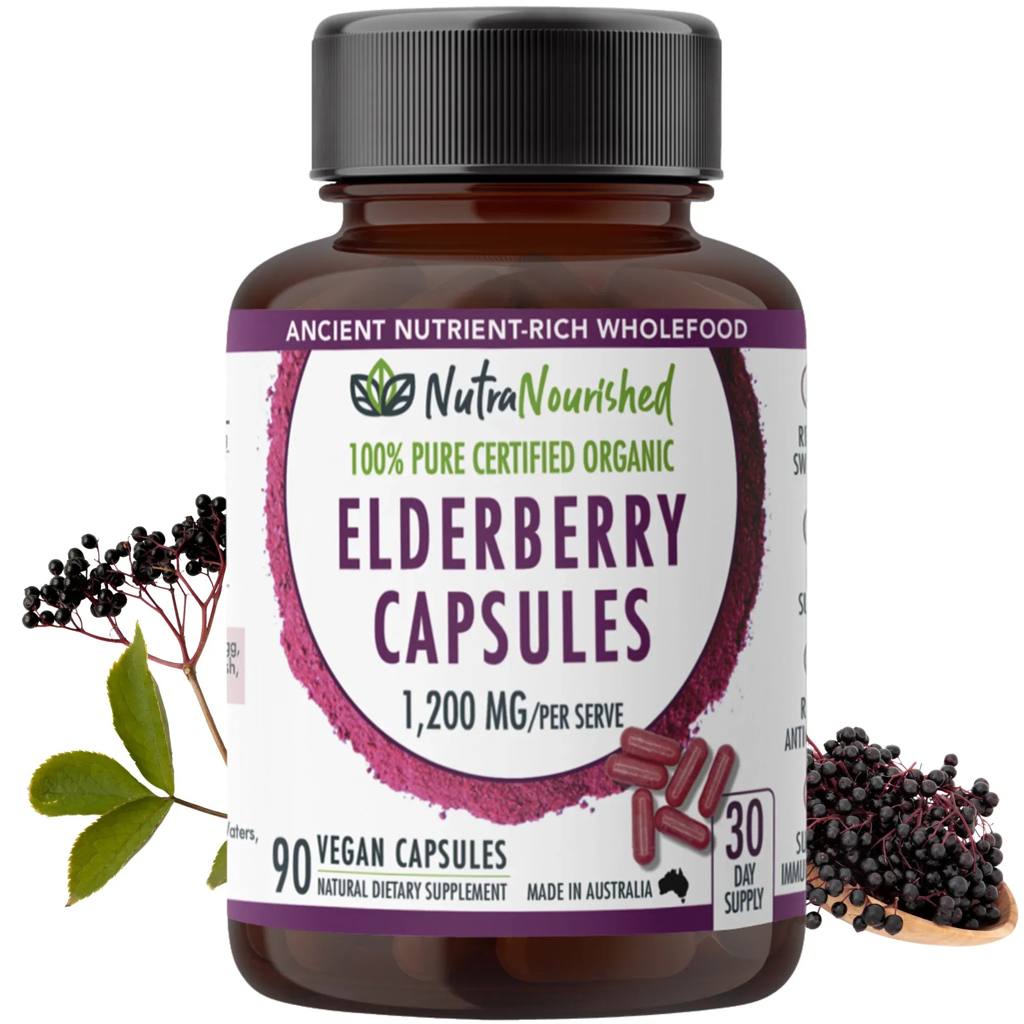 Organic Elderberry Capsules V497-ELDERBERRY-CAPS-90