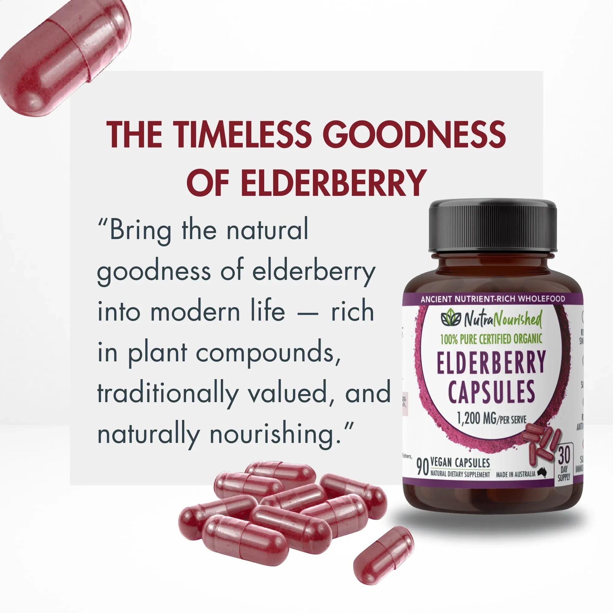Organic Elderberry Capsules V497-ELDERBERRY-CAPS-90