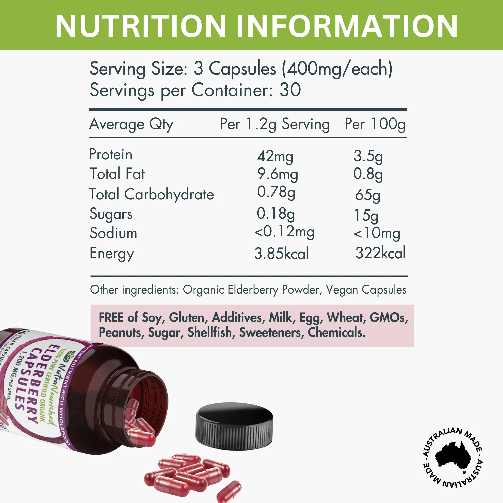 Organic Elderberry Capsules V497-ELDERBERRY-CAPS-90