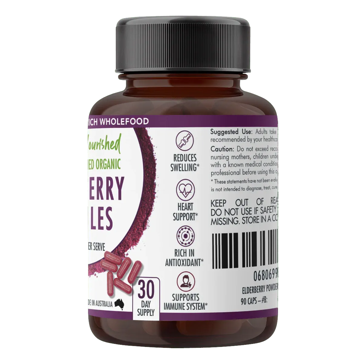 Organic Elderberry Capsules V497-ELDERBERRY-CAPS-90