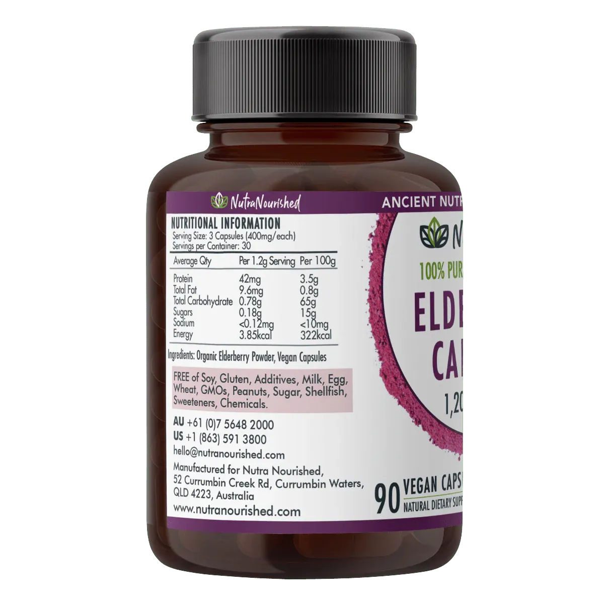 Organic Elderberry Capsules V497-ELDERBERRY-CAPS-90