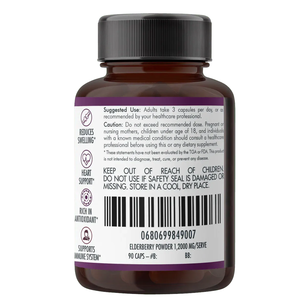 Organic Elderberry Capsules V497-ELDERBERRY-CAPS-90