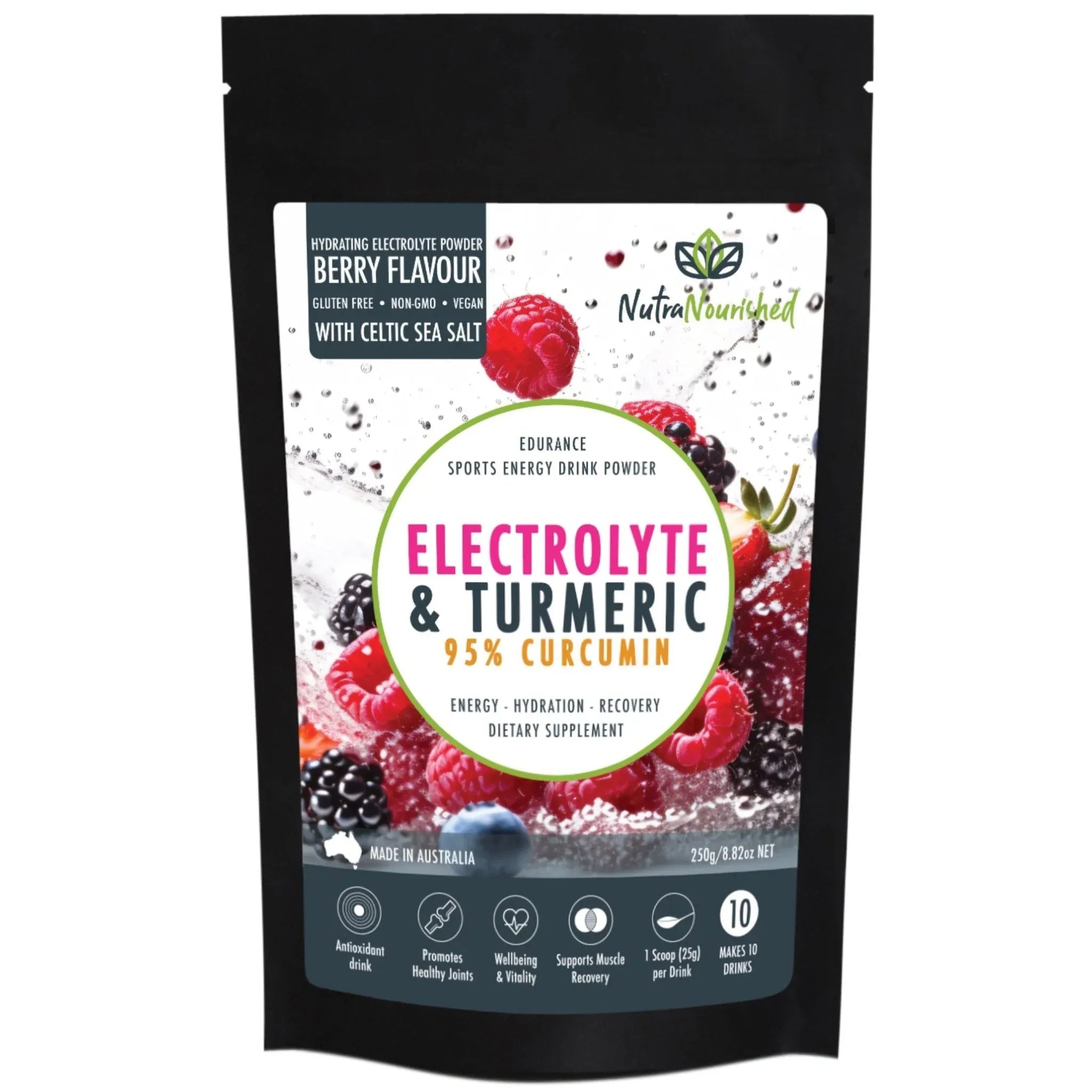 Electrolyte Hydration Powder, Mixed Berry 150g V497-ELECTRO-CURC-BERRY-250G