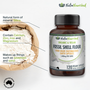 Fossil Shell Flour Capsules (vegan)- Food Grade Diatomaceous Earth 120 caps V497-FSF-CAPS-120