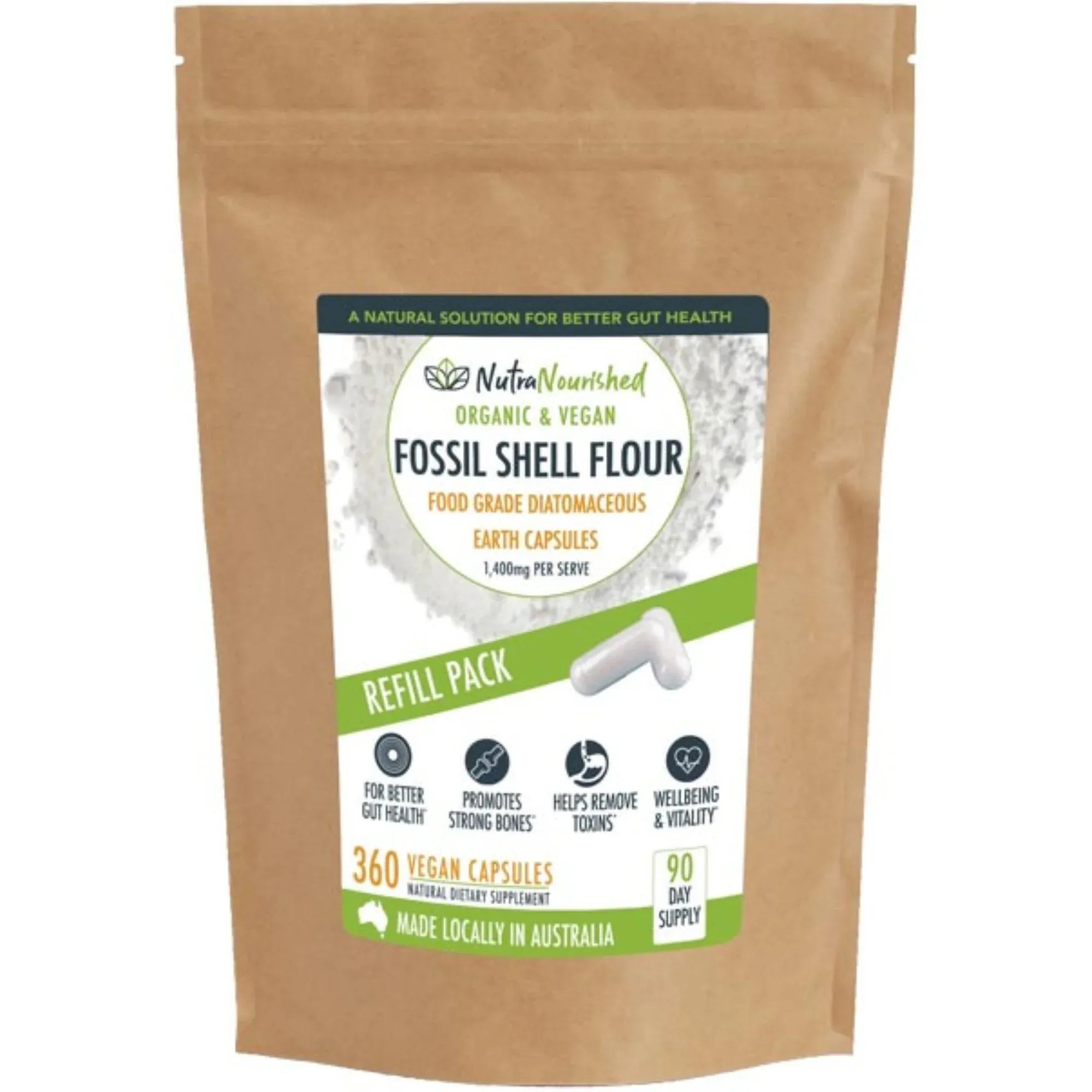 Organic Fossil Shell Flour Capsules - Refill Bag V497-FSF-CAPS-360