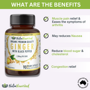 Ginger Capsules Organic Vegan - 90 Vegan Capsules V497-GINGER-CAPS-90