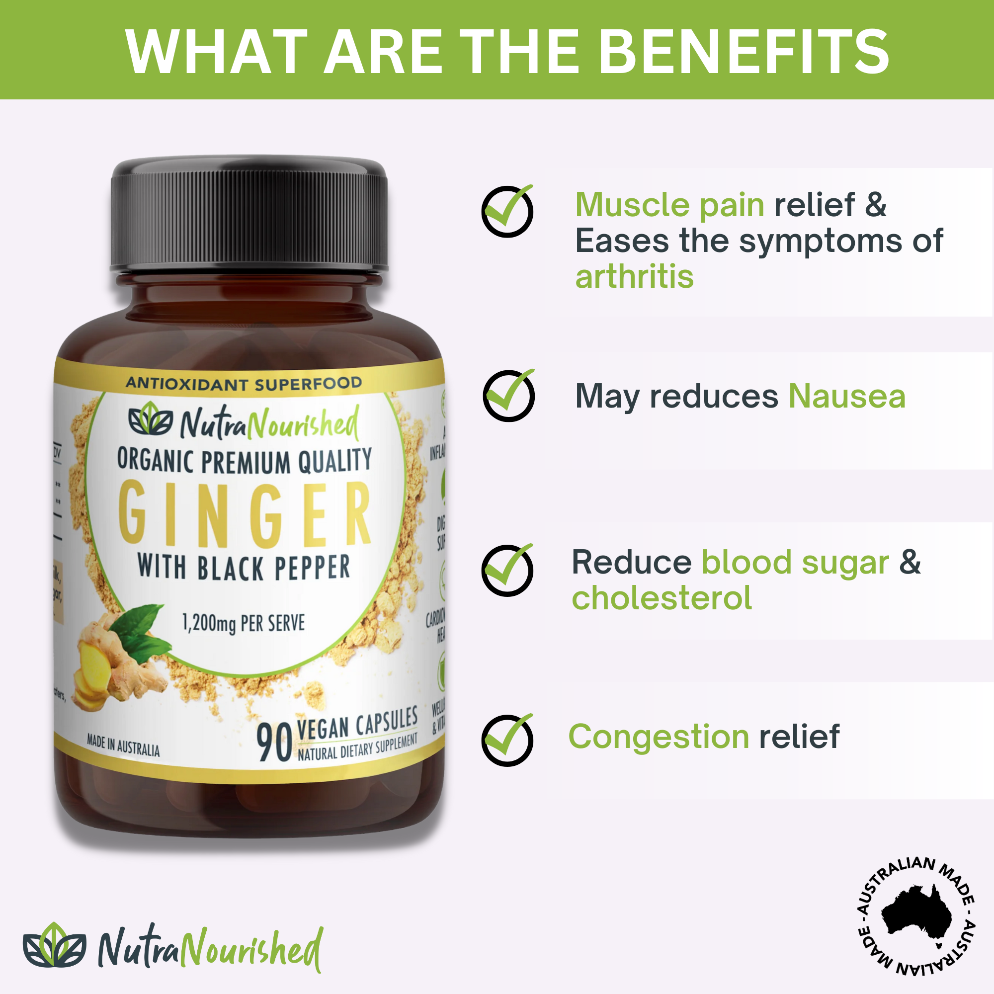 Ginger Capsules Organic Vegan - 90 Vegan Capsules V497-GINGER-CAPS-90