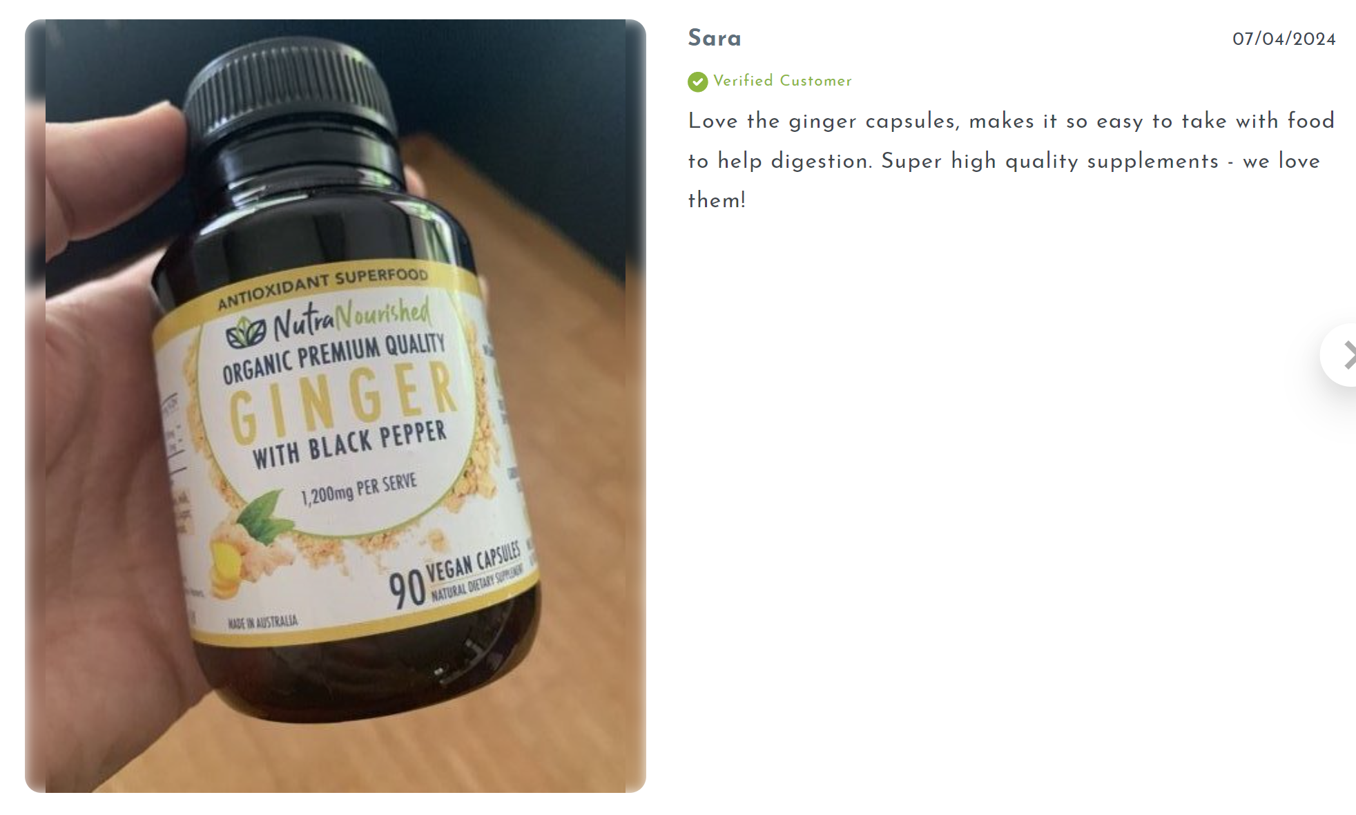 Ginger Capsules Organic Vegan - 90 Vegan Capsules V497-GINGER-CAPS-90