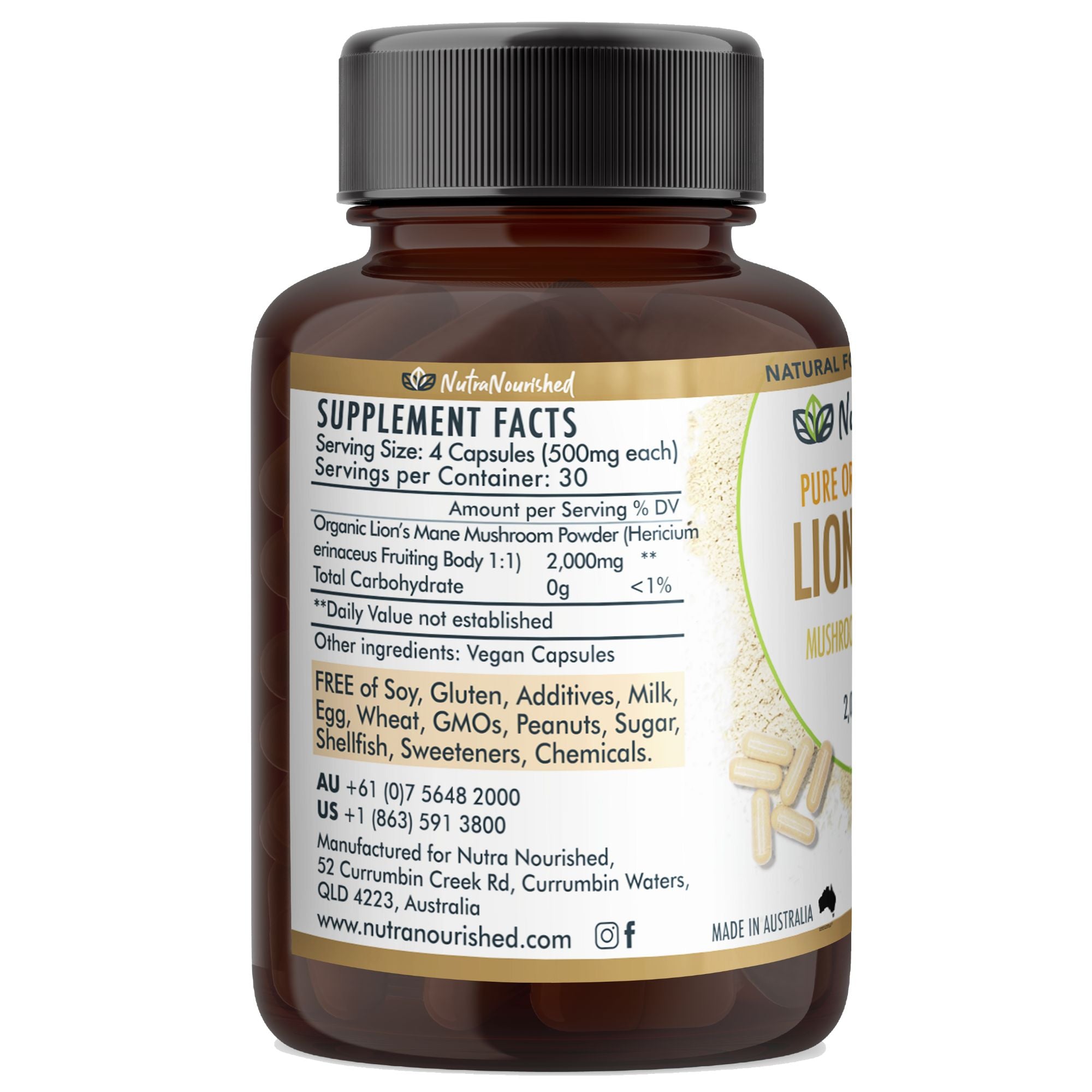 Lion's Mane Mushroom Hericium erinaceus (2,000mg) 120 Vegan Capsules V497-LIONSMANE_CAPS_120