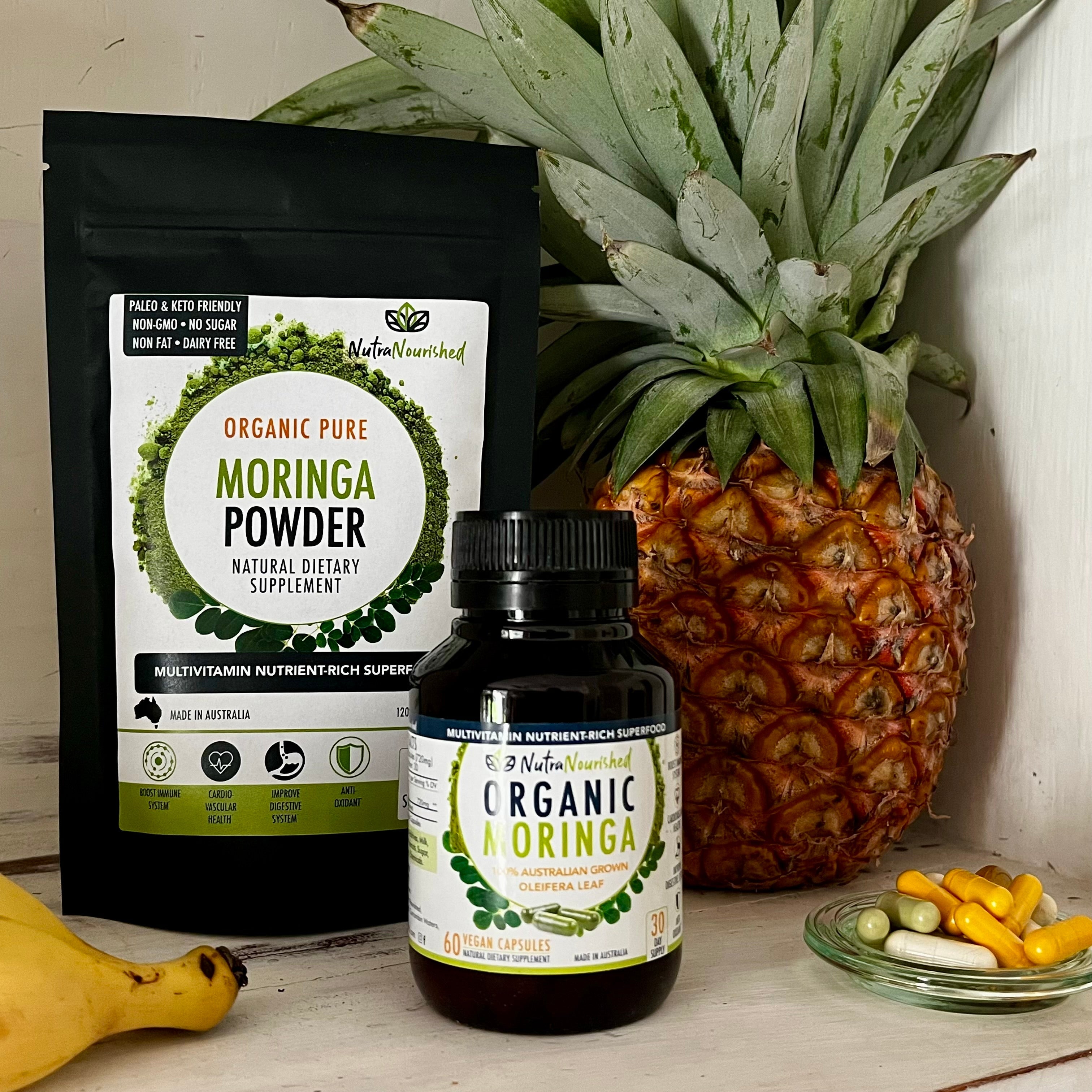 REFILL BAG - Organic Moringa Leaf Capsules - 180 Vegan Capsules V497-MORINGA-CAPS-180-REFILL