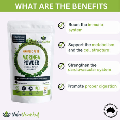 Organic Pure Moringa Leaf Powder 120g V497-MORINGA-POWDER-120