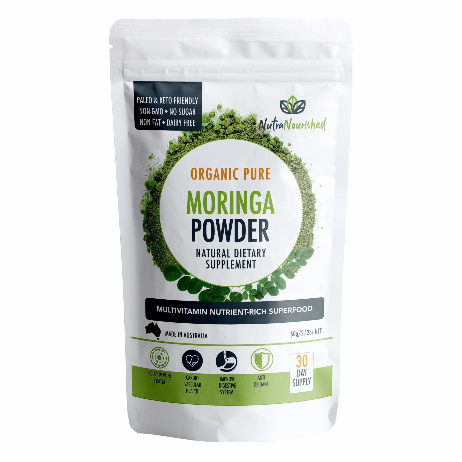 Organic Pure Moringa Leaf Powder 60g V497-MORINGA-POWDER-60