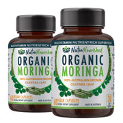 VALUE BUNDLE: Organic Pure Moringa Leaf Capsules - Australian Grown - 2 x 60 Vegan Capsules (2 Months Supply) V497-MORINGA_CAPS_120