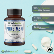 Pure MSM Capsules - Methyl Sulfonyl Methane - (660mg), 60 Vegan Capsules/1 Month V497-MSM-CAPS-60