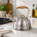 2.8L Whistling Kettle Stainless Steel Foldable Handle Camping Home Office Silver V498-2.8LKETTLESTEEL