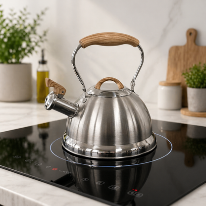 2.8L Whistling Kettle Stainless Steel Foldable Handle Camping Home Office Silver V498-2.8LKETTLESTEEL