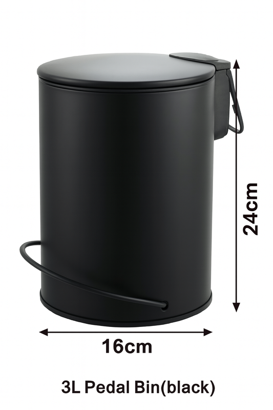 3L Soft Close Pedal Bin Black V498-3LBINBK