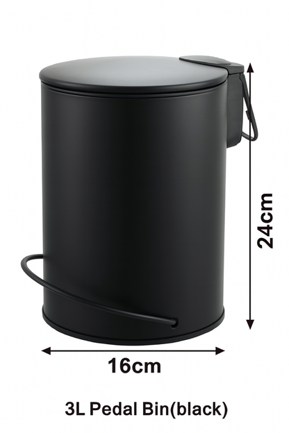 3L Soft Close Pedal Bin Black V498-3LBINBK