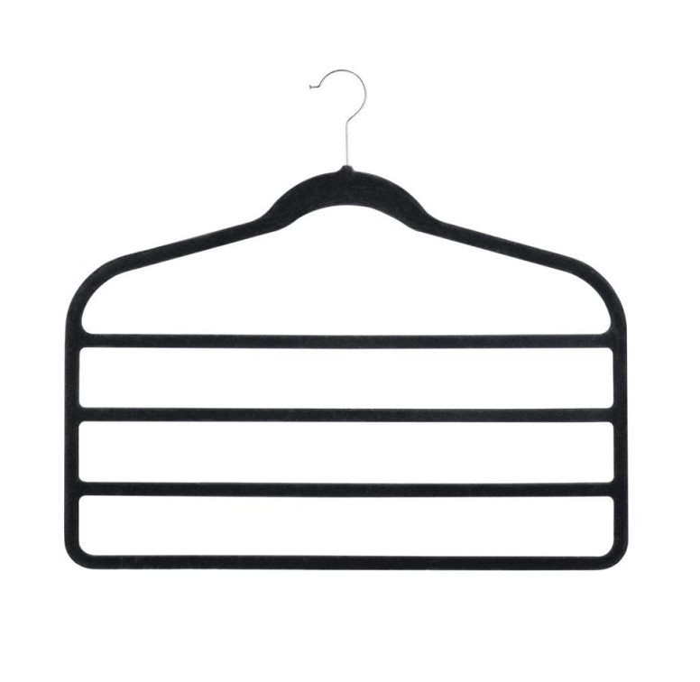 3pcs Velvet Clothes Hangers Grey V498-CLOTHHANGERGR