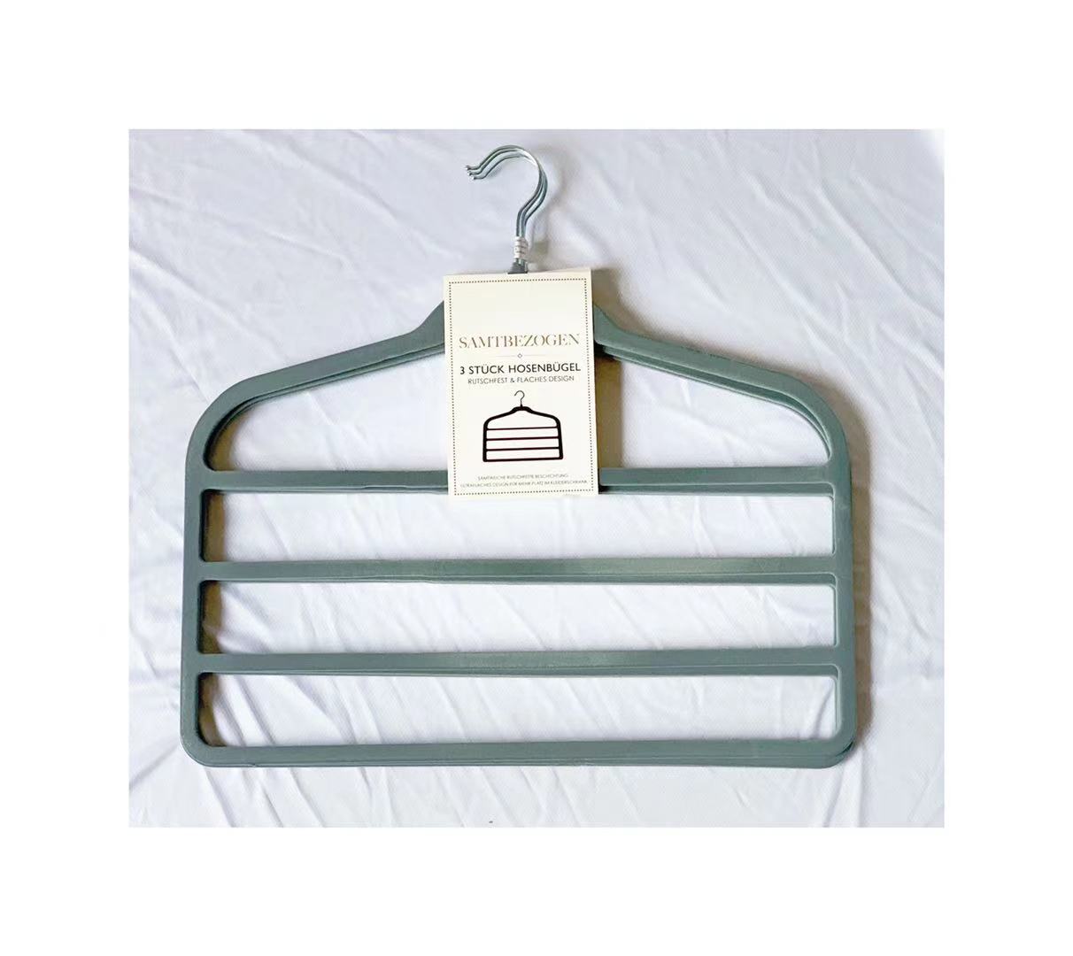 3pcs Velvet Clothes Hangers Grey V498-CLOTHHANGERGR