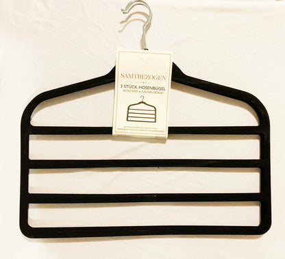 3pcs Velvet Clothes Hangers Grey V498-CLOTHHANGERGR
