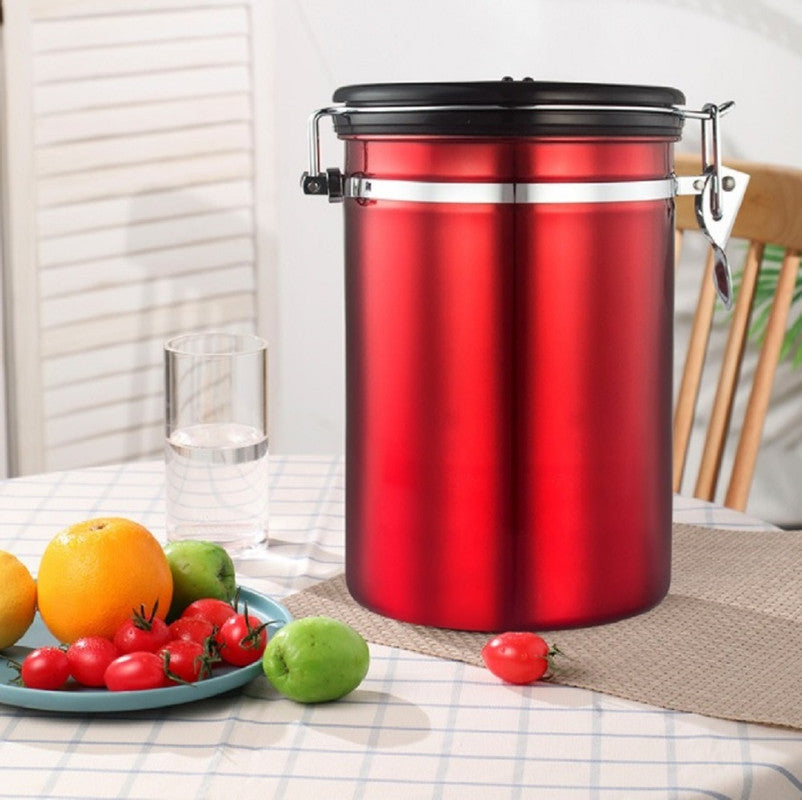 1.2L Storage Container with Spoon Red V498-COFFEECONTAINERRDS