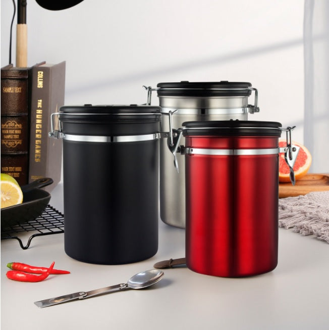 1.5L Storage Container with Spoon white V498-COFFEECONTAINERWH-M