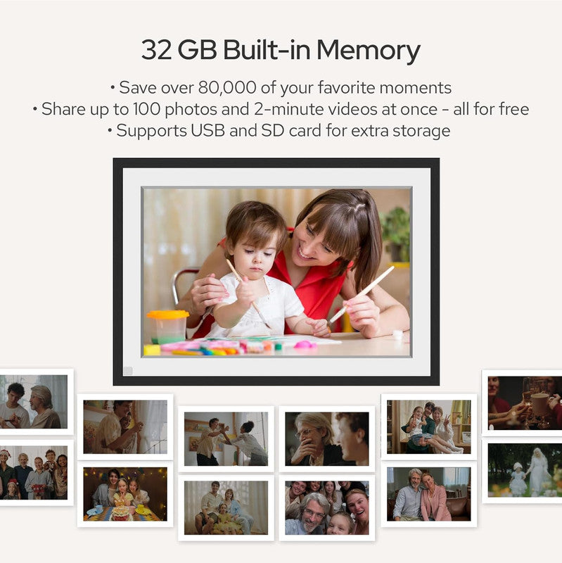 10.1 Inch Digital Picture Frame - 1280 * 800 HD WiFi Enabled with Load from Phone Capability, 32GB Memory V498-DIGITALFRAMEBK
