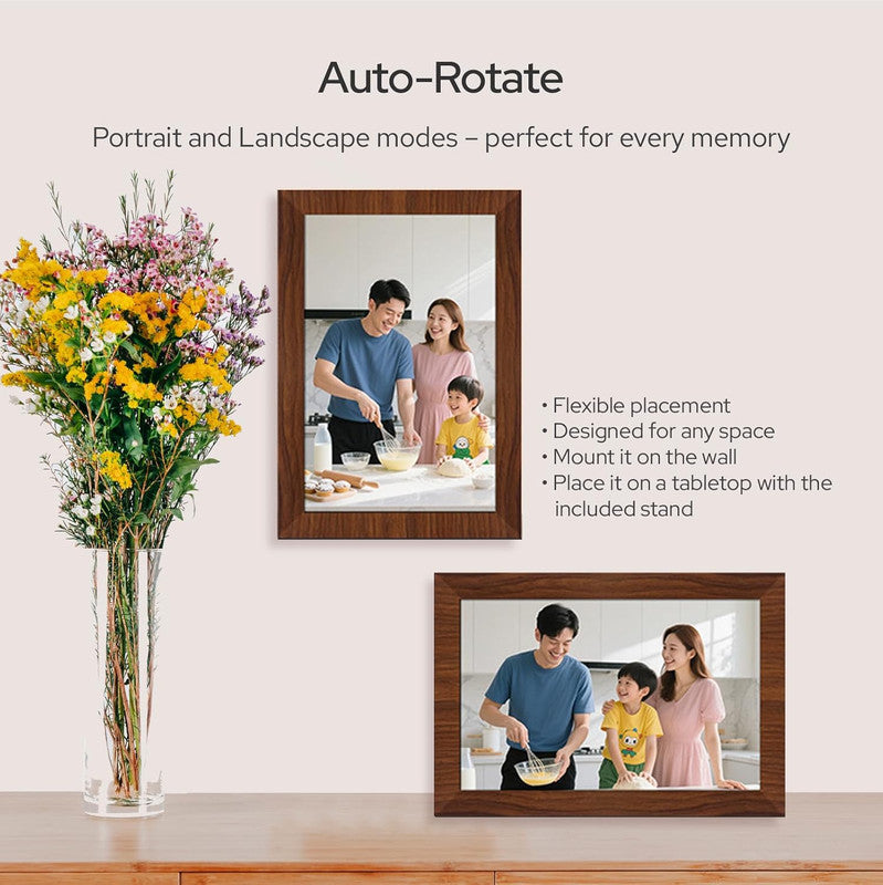 10.1 Inch Digital Picture Frame - 1280 * 800 HD WiFi Enabled with Load from Phone Capability, 32GB Memory V498-DIGITALFRAMEDW