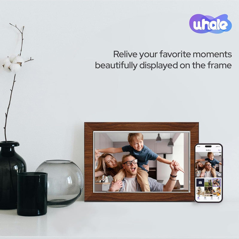 10.1 Inch Digital Picture Frame - 1280 * 800 HD WiFi Enabled with Load from Phone Capability, 32GB Memory V498-DIGITALFRAMEDW