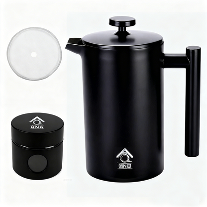 1000ml French Press Coffee Maker Coffee Container & Extra Filter Set V498-FRENCHPRESS1000BKSET