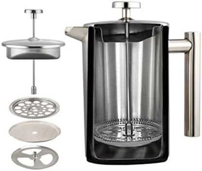 White French Press Coffee Maker 1000ml with Coffee Bean Can + Extra Filter Gift Set V498-FRENCHPRESS1000SETWH