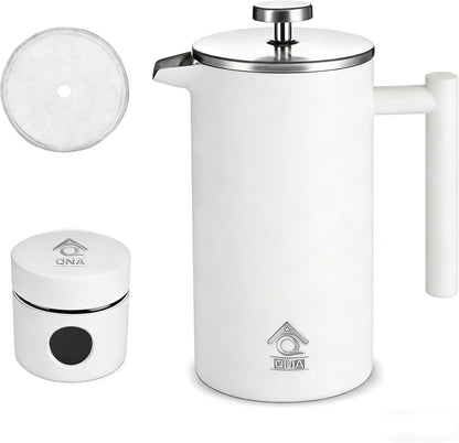 French Press Coffee Maker 350ml with Coffee Bean Can + Extra Filter Gift Set