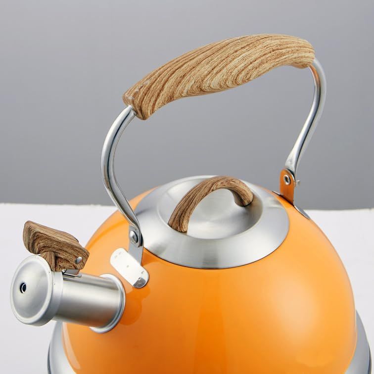 2.8L Whistling Kettle Stainless Steel Foldable Handle Orange V498-KETTLEORANGE