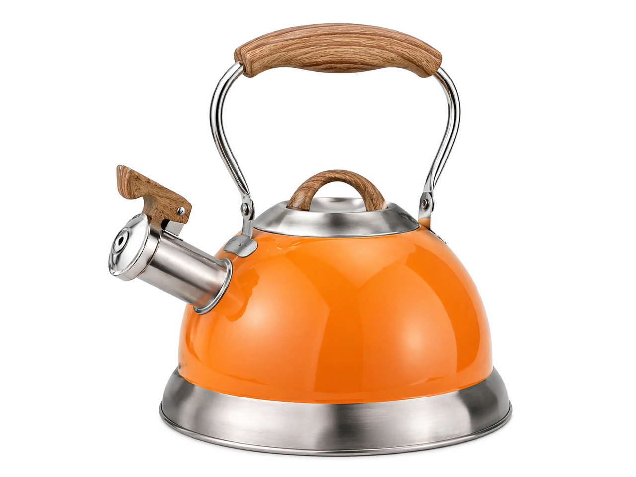 2.8L Whistling Kettle Stainless Steel Foldable Handle Orange V498-KETTLEORANGE