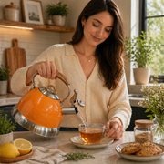 2.8L Whistling Kettle Stainless Steel Foldable Handle Orange V498-KETTLEORANGE