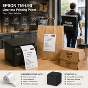 6 Rolls Linerless Printing Label Paper 80 mm x 52 m for Takeaway Shop Restaurant V498-LINELESS PAPER