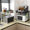 Adjustable Microwave Oven Storage Shelf Black V498-MICROWAVESHELF-BK