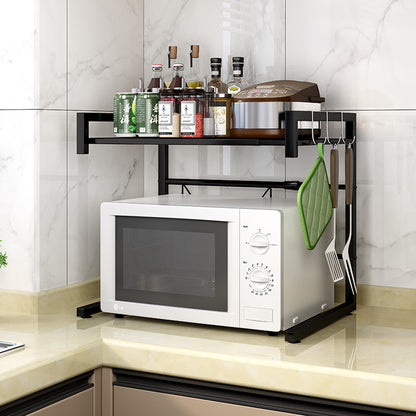 Adjustable Microwave Oven Storage Shelf Black V498-MICROWAVESHELF-BK