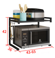 Adjustable Microwave Oven Storage Shelf Black V498-MICROWAVESHELF-BK