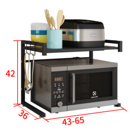 Adjustable Microwave Oven Storage Shelf Black V498-MICROWAVESHELF-BK