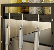 Adjustable Width & Height Microwave Shelf Black V498-MICROWAVESHELFBK
