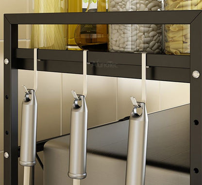 Adjustable Width & Height Microwave Shelf Black V498-MICROWAVESHELFBK