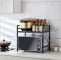 Adjustable Width & Height Microwave Shelf Black V498-MICROWAVESHELFBK