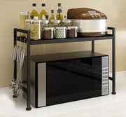 Adjustable Width & Height Microwave Shelf Black V498-MICROWAVESHELFBK