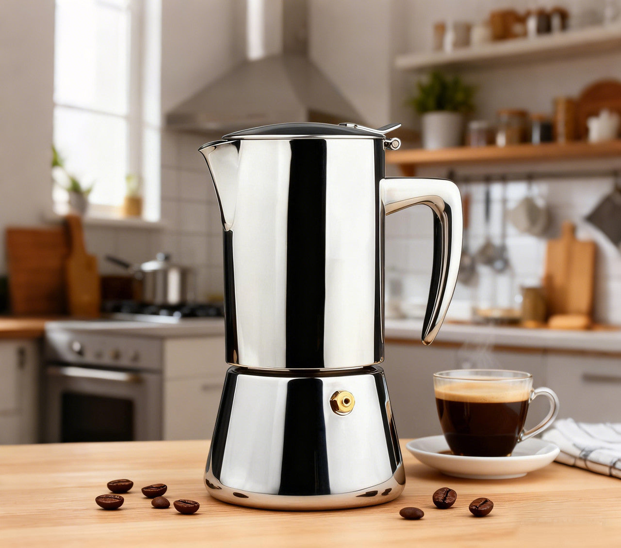 6 Cups Stainless Steel Moka Pot Coffee Maker V498-MOKAPOT