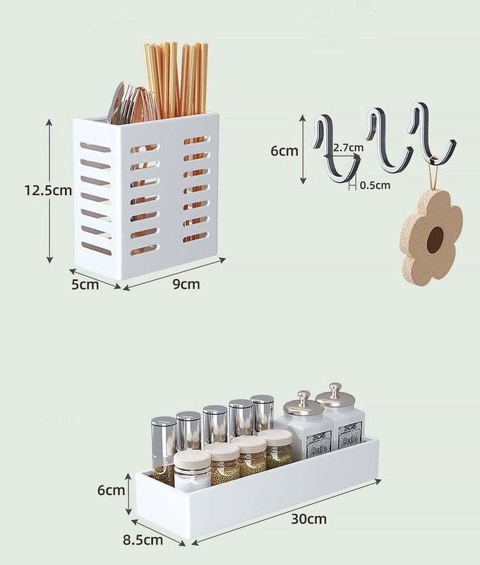 Multifunctional Microwave Shelf Storage Cutlery Tray Spice Holder Kitchen Rack Black V498-NEWMICROWAVESHELFBK