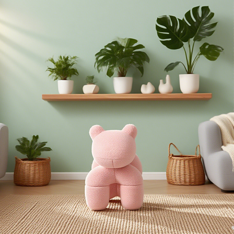 Lamb Stool Chair Pink V498-STOOLPINK